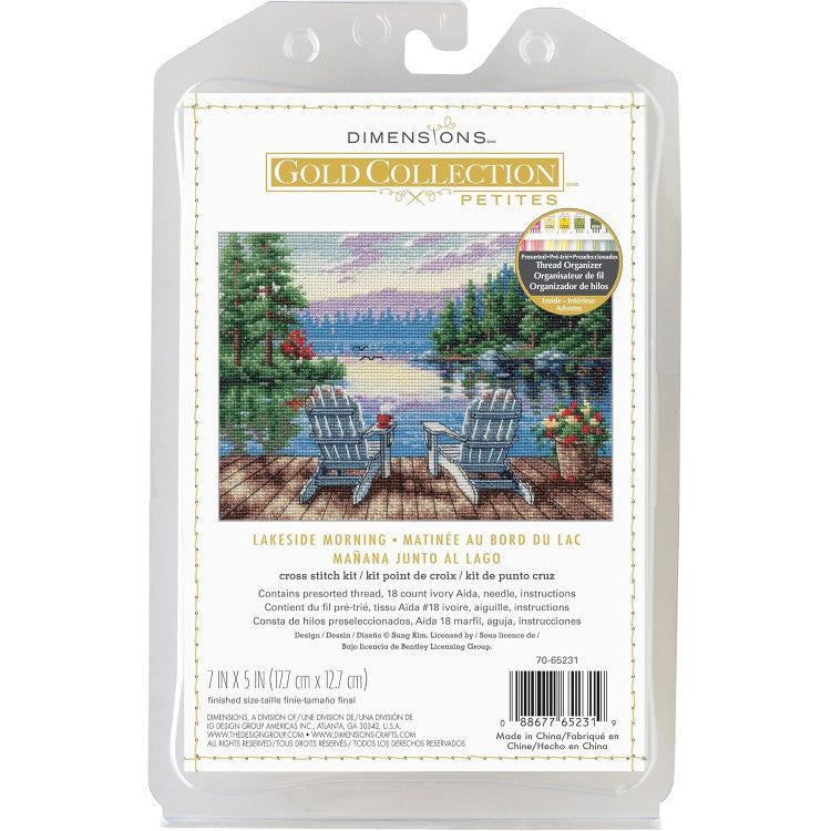 Kit de Punto de Cruz "Lakeside Morning" 70-65231 de Dimensions Petite Gold Collections