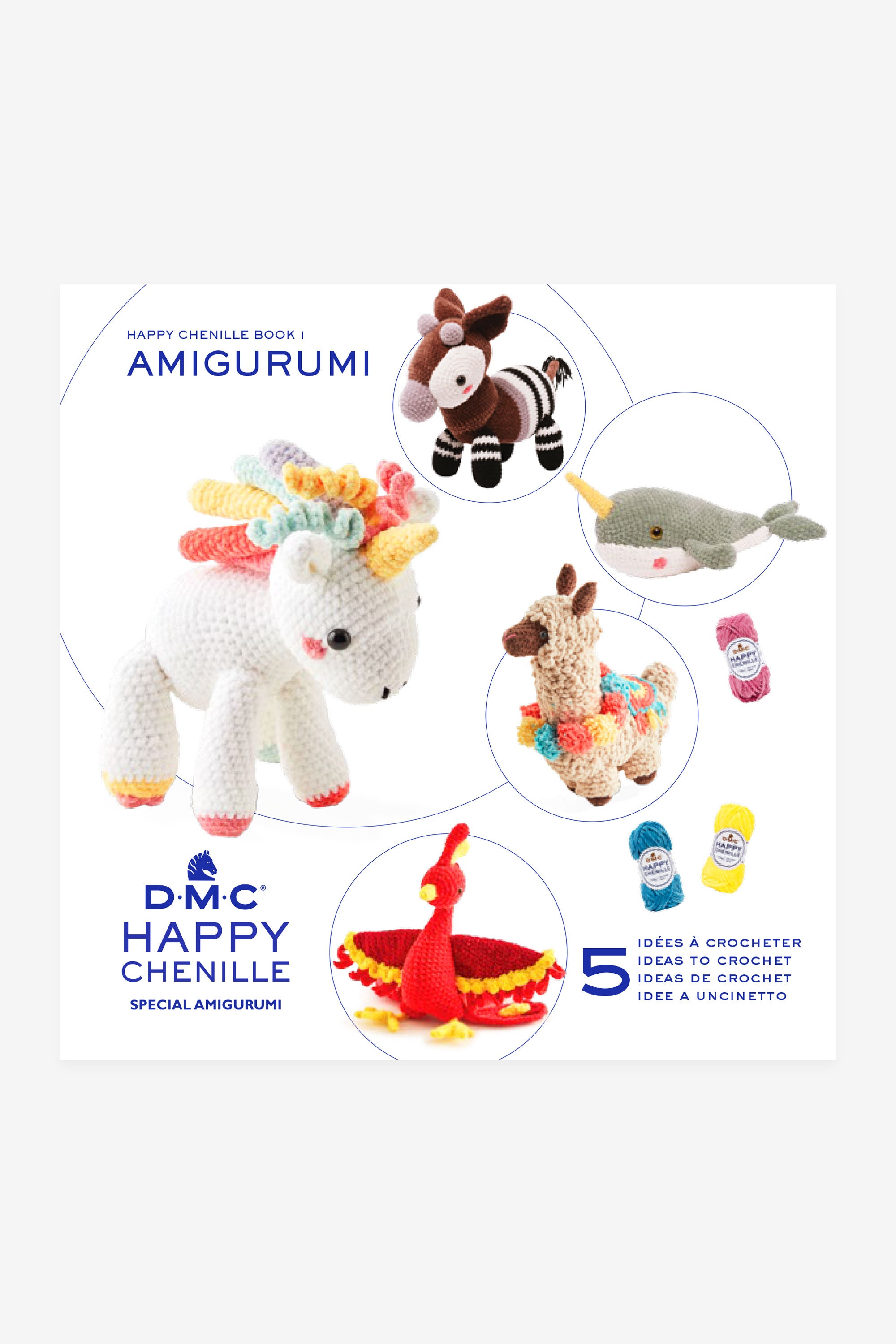 Patrón Nº1 DMC Especial Amigurumi Happy Chenille: Libro de Patrones para Tejer Adorables Animales de Peluche