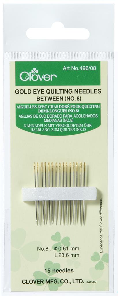 Clover No. 8 Gold Eye Quilting Needles