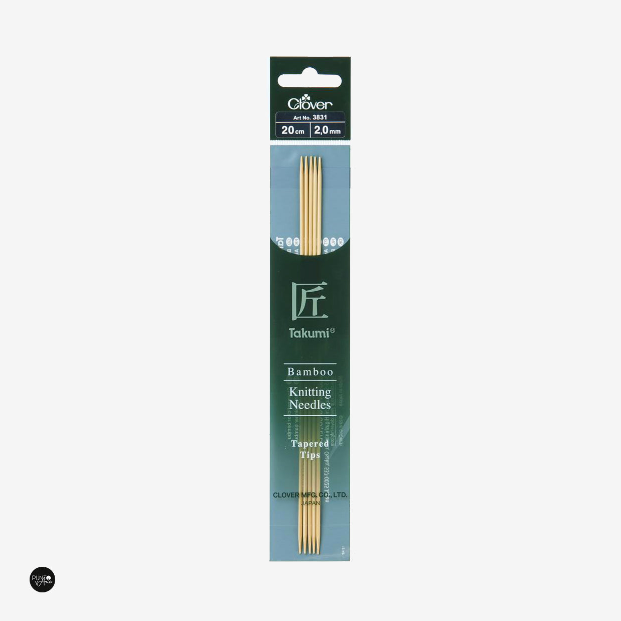 Takumi 20cm Clover Bamboo Double Pointed Knitting Needles | Quality and comfort for your knitting projects