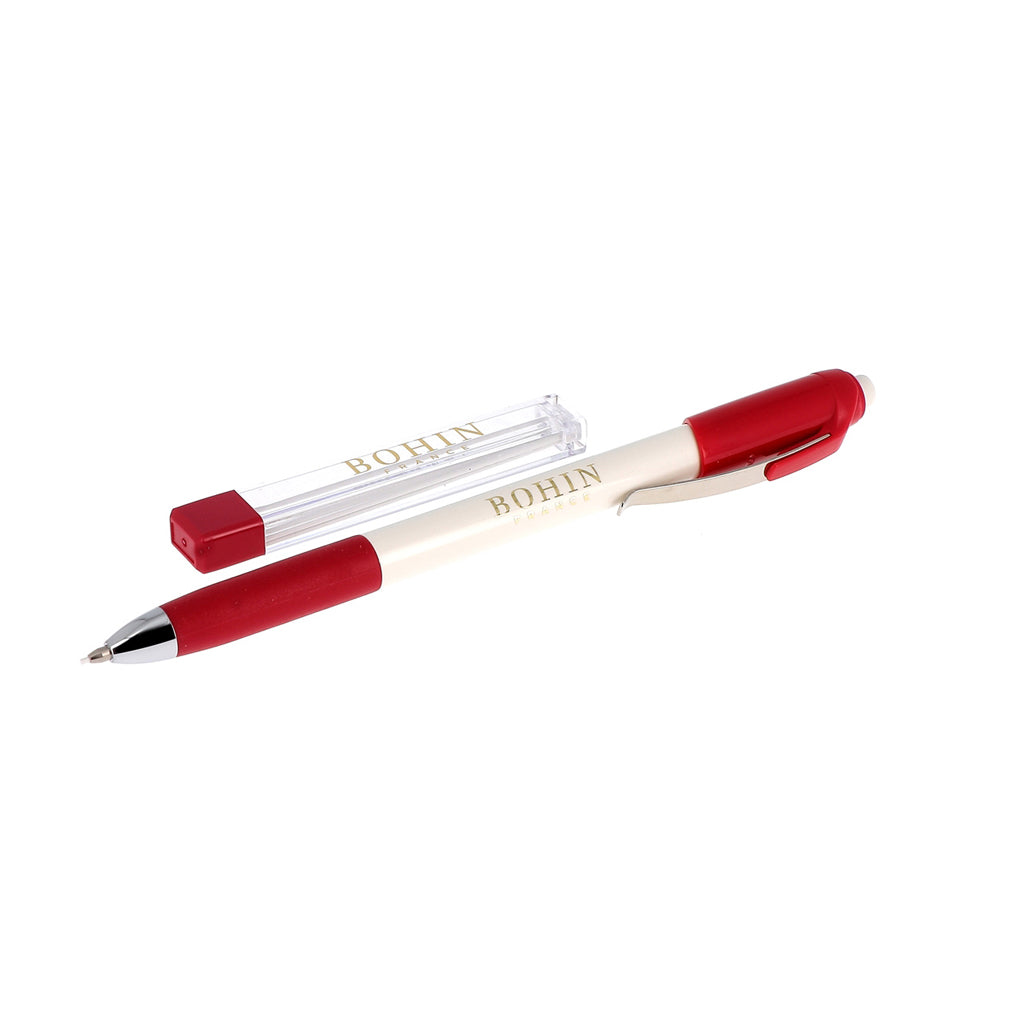 Bohin Mechanical White Chalk Marker Mechanical Pencil - With Extra Fine White Leads Included