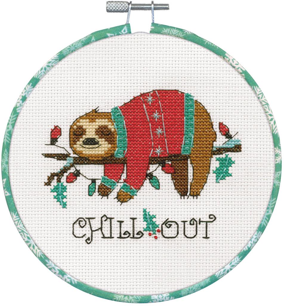 Kit de punt de cruz. Christmas Sloth 72-09004 Dimensions