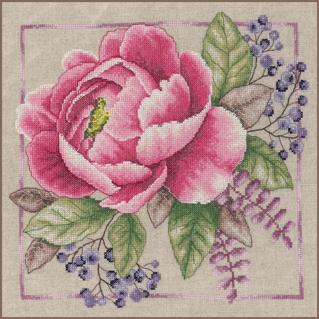 Blooming Rouge - Lanarte Cross Stitch Kit PN-0199792