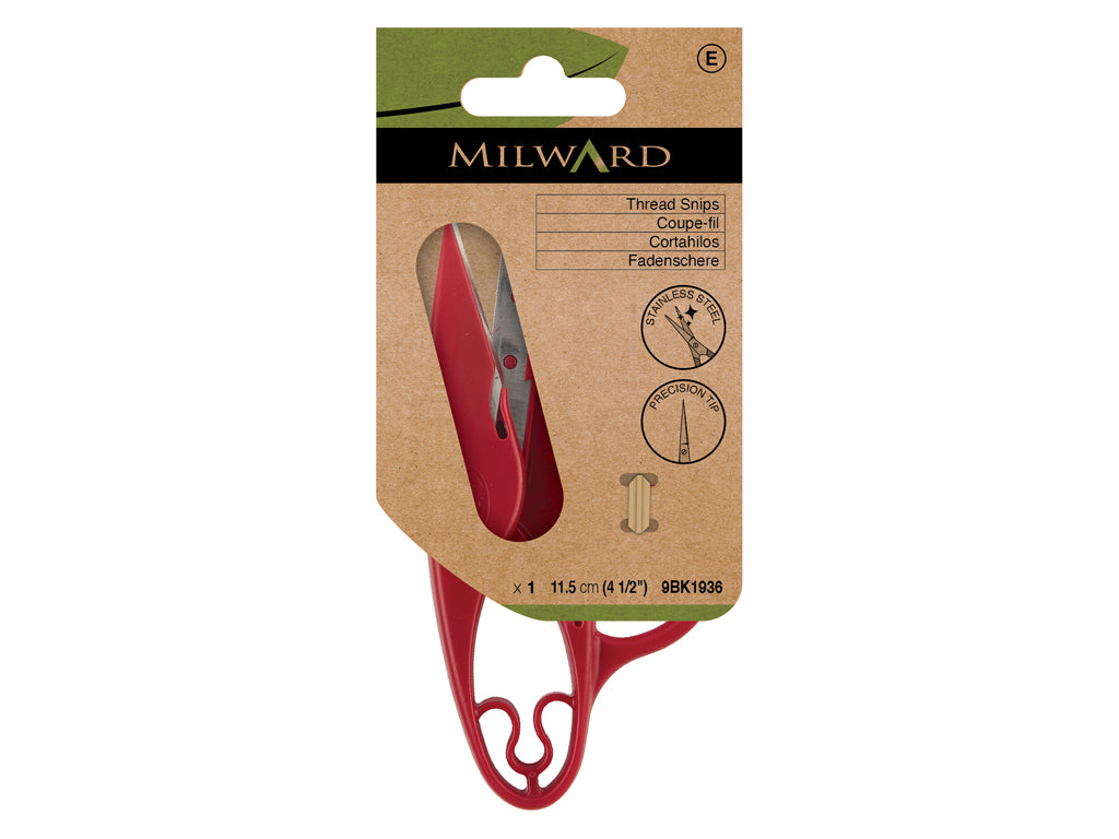 Milward 9BK1936: 11.5 cm Thread Trimmer in Vibrant Red for High Precision Thread Cuts