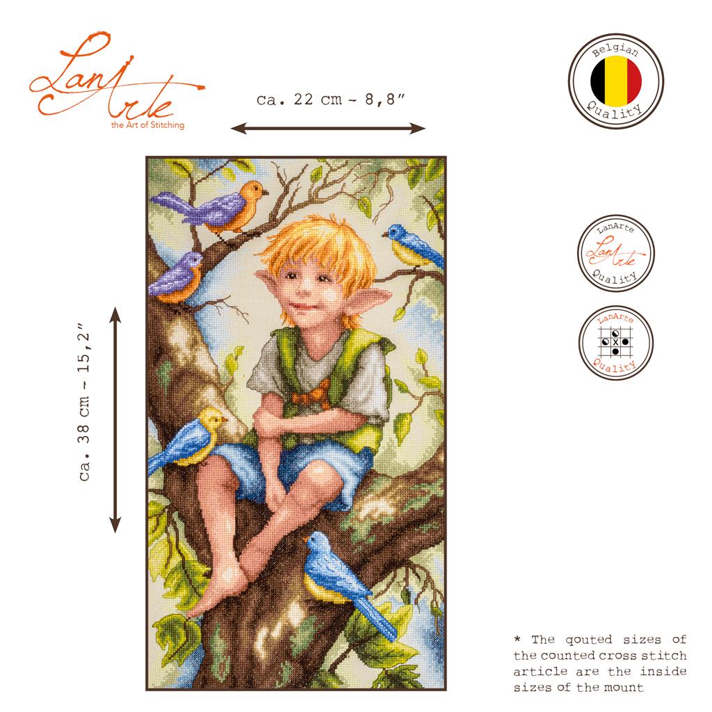 Kit de Punto de Cruz Lanarte – Chatter Among the Leaves PN-0221128