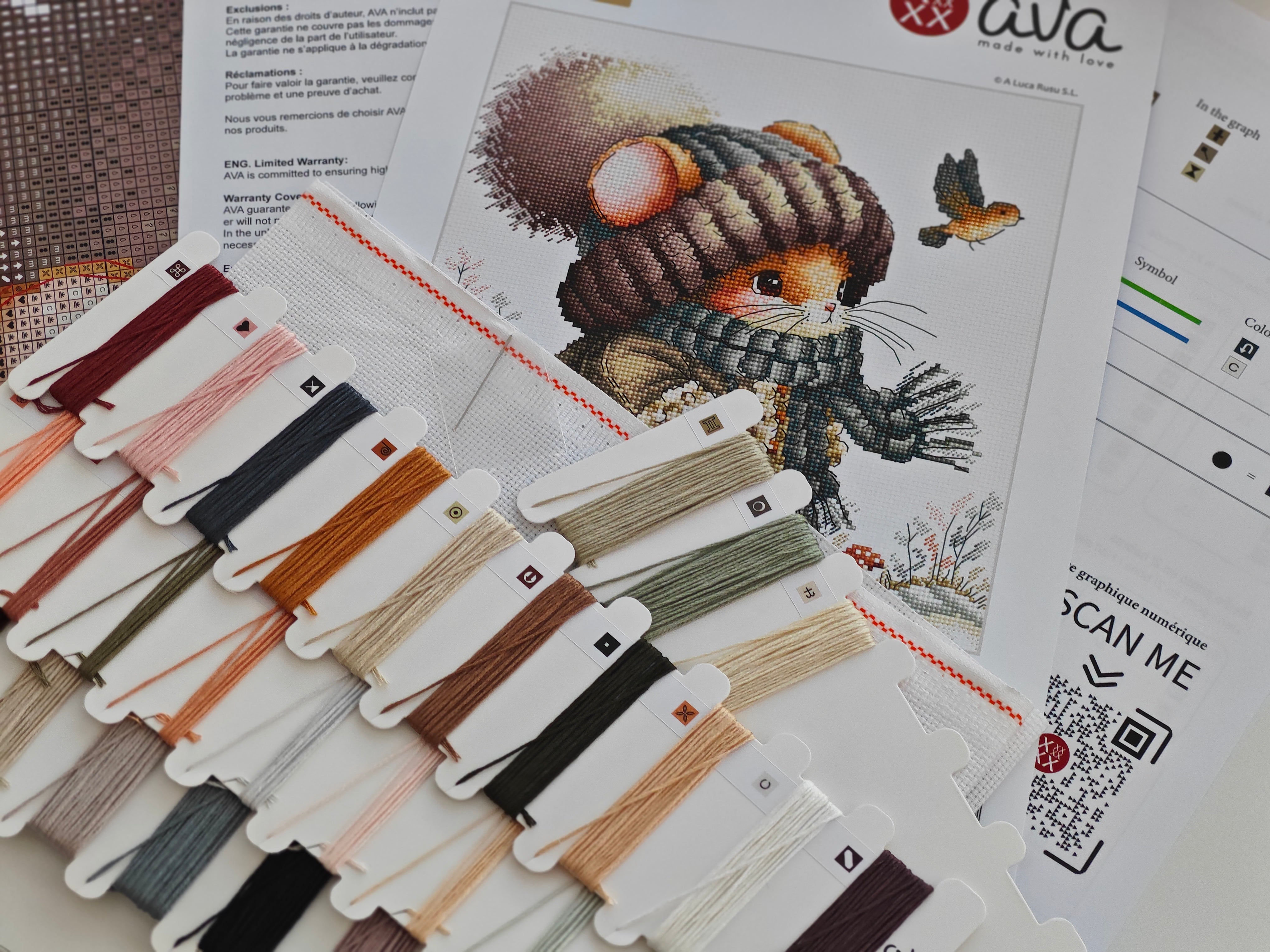 Kit de Punto de Cruz AVA – Ratón de Cuento de Otoño (P012)