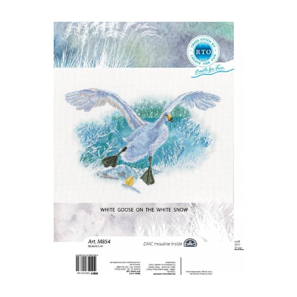 Cross stitch kit. White Goose on White Snow - M854 RTO