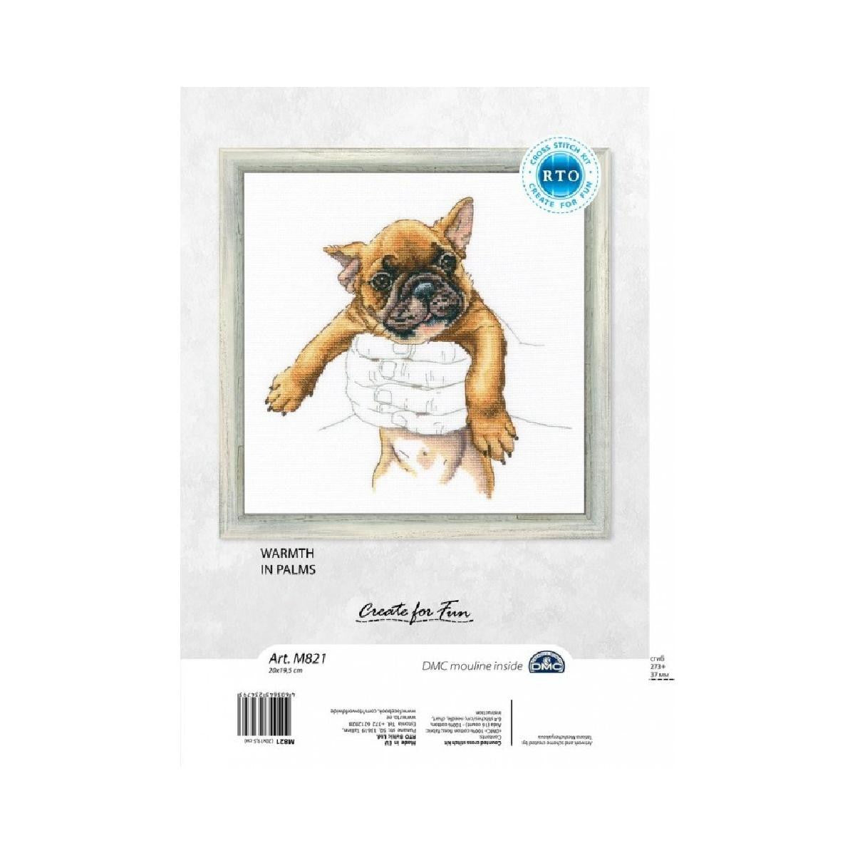 Cross stitch kit. in palms Bulldog - M821 RTO