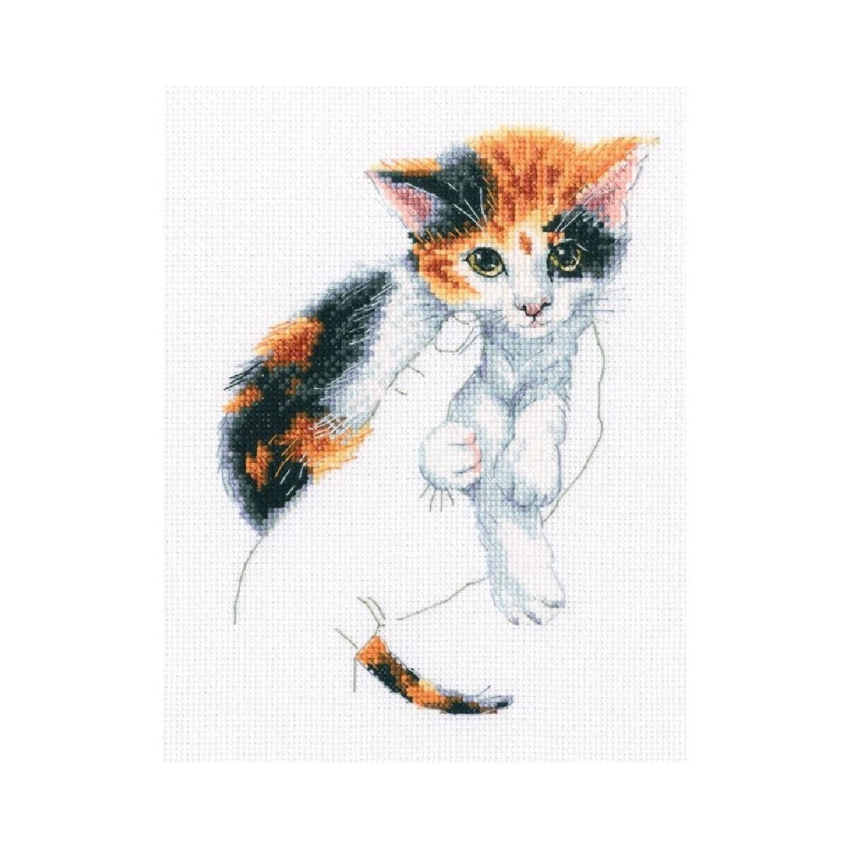 Cross stitch kit. In tropical palms. Kitten - RTO M819