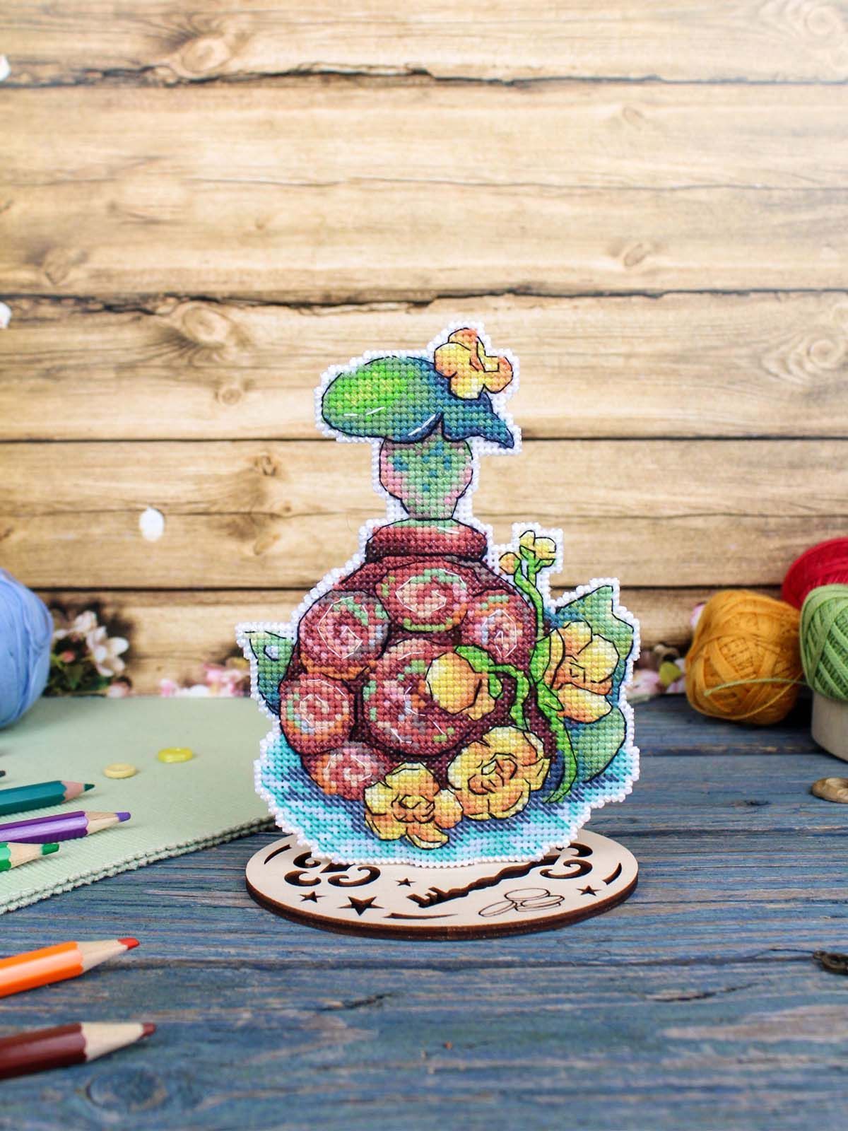 Kit de punto de cruz Tortilla la Tortuga SR-1189 de MP Studia - Canvas plástico 14 ct