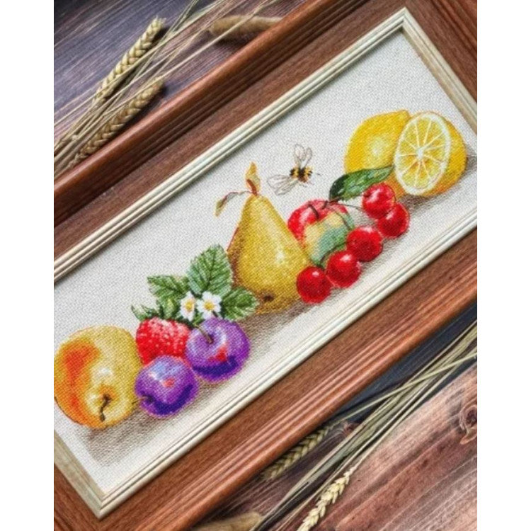 Kit de punto de cruz Riolis 2357 – Taste of Summer, bodegón de frutas, 40 × 15 cm