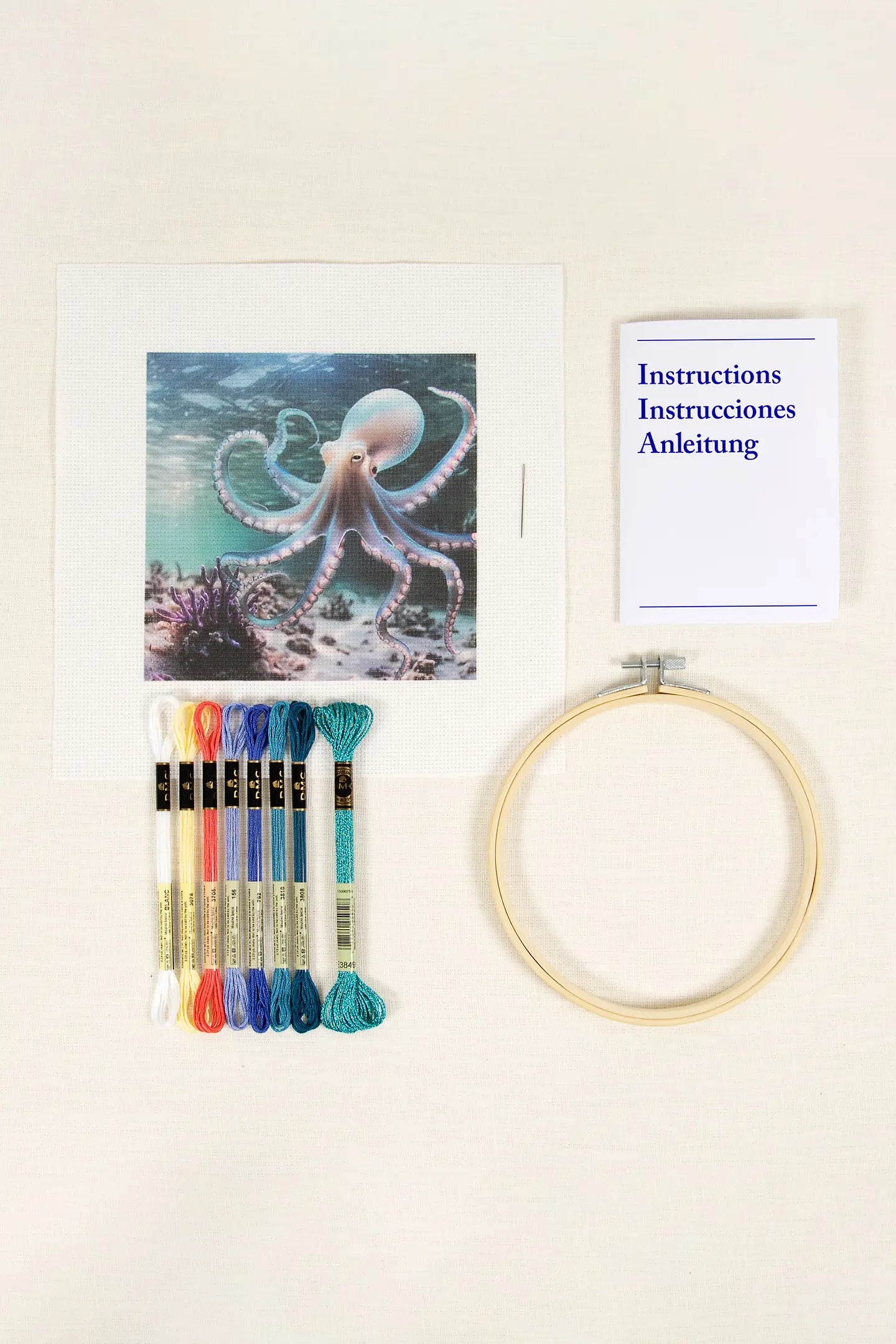 Kit de punto de cruz DMC Pulpo - Joanna Hateley