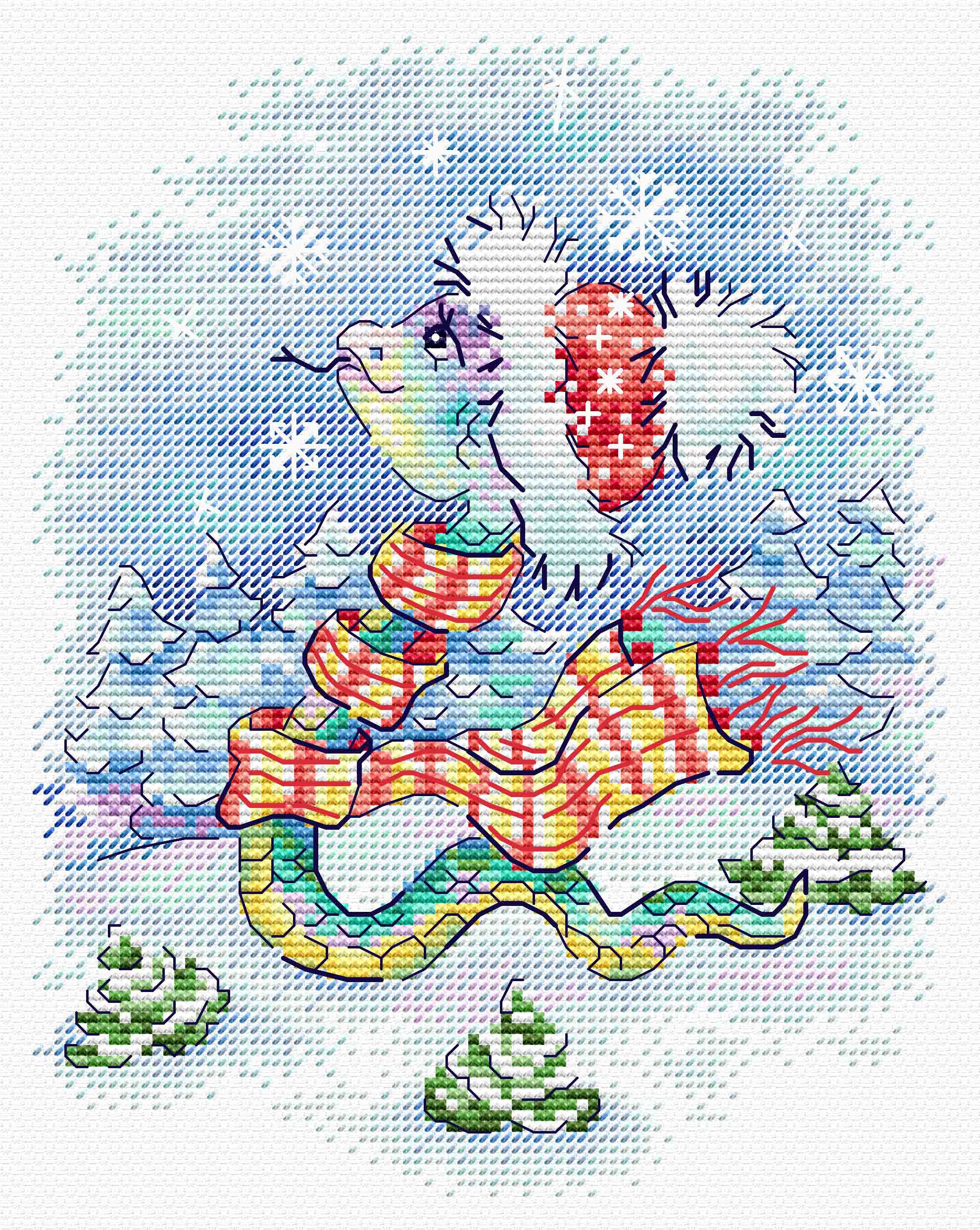 Cross stitch kit "Walk in the snow" SM-793 MP Studia