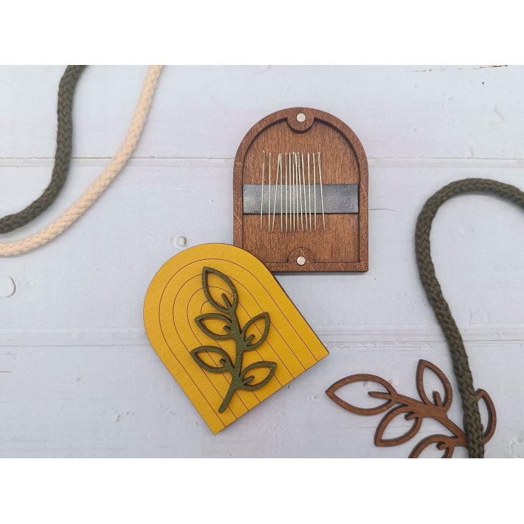 Wooden Needle Case. Boho Yellow KF056/111Y by Wizardi