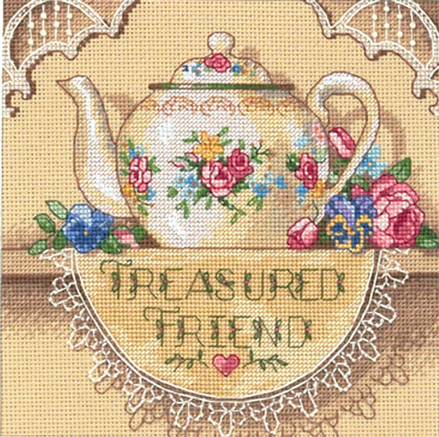 Treasured Friend Teapot - 06904 Dimensions - Kit de punto de cruz