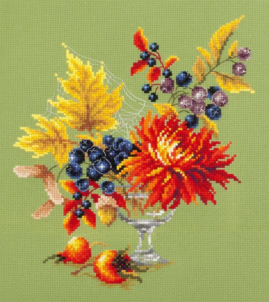 100-005 Autumn Bouquet. Magic Needle Cross Stitch Kit