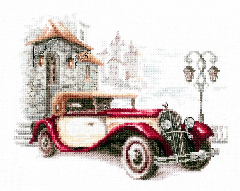 110-022 Retro Cadillac. Magic Needle Cross Stitch Kit