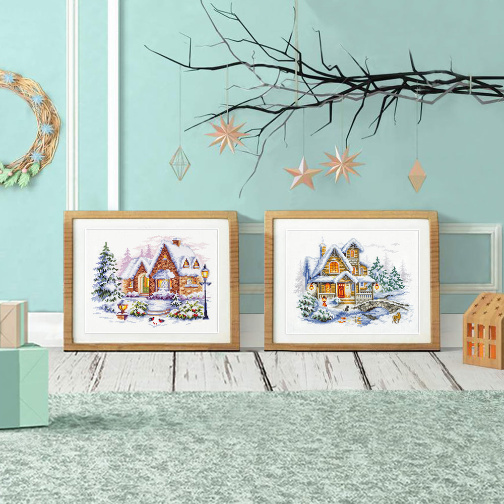 110-041 Winter House. Magic Needle Cross Stitch Kit