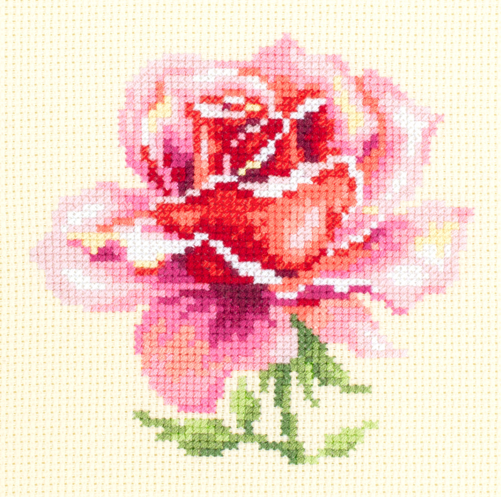 Wunderschönes Kreuzstichset mit rosa Rosen – Magic Needle 150-002