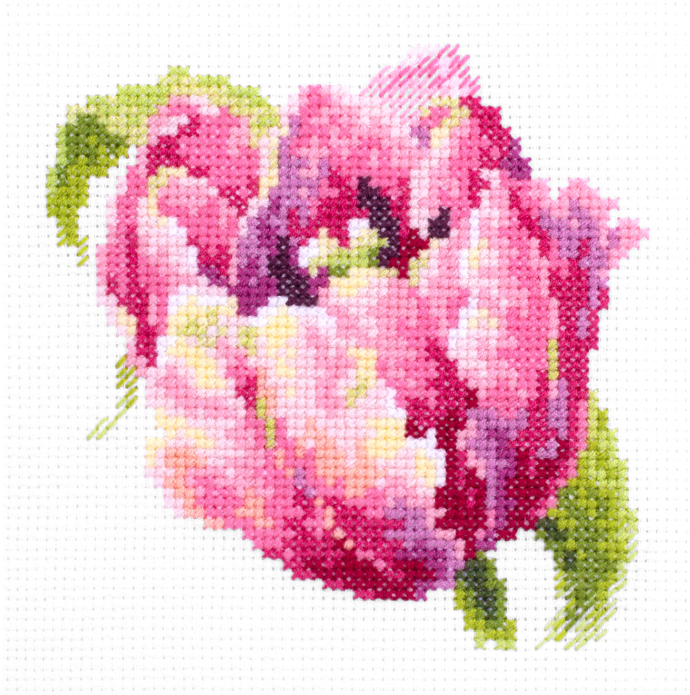 Kreuzstichset „Rosa Tulpe“ – Magic Needle 150-013