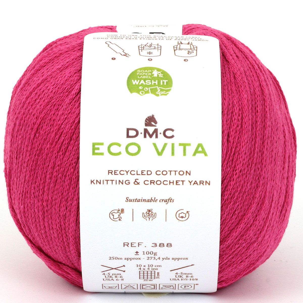 DMC Eco Vita Recycled Cotton Yarn. Wide Variety of Colors Inspired by Nature