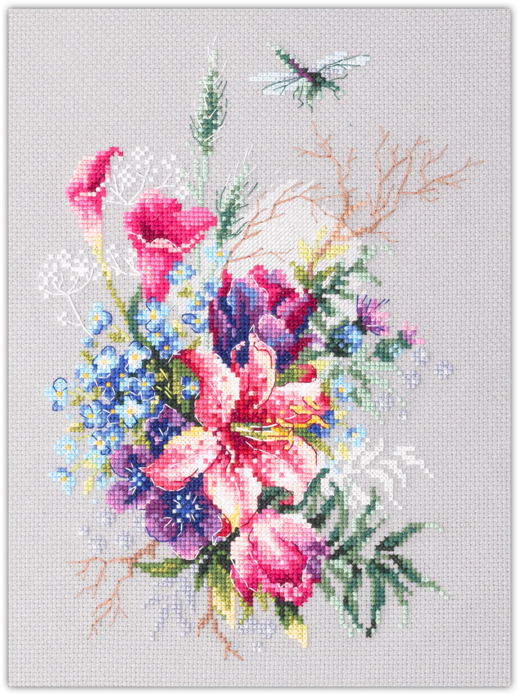 Tulips and Lily. Magic Needle Cross Stitch Kit 210-302