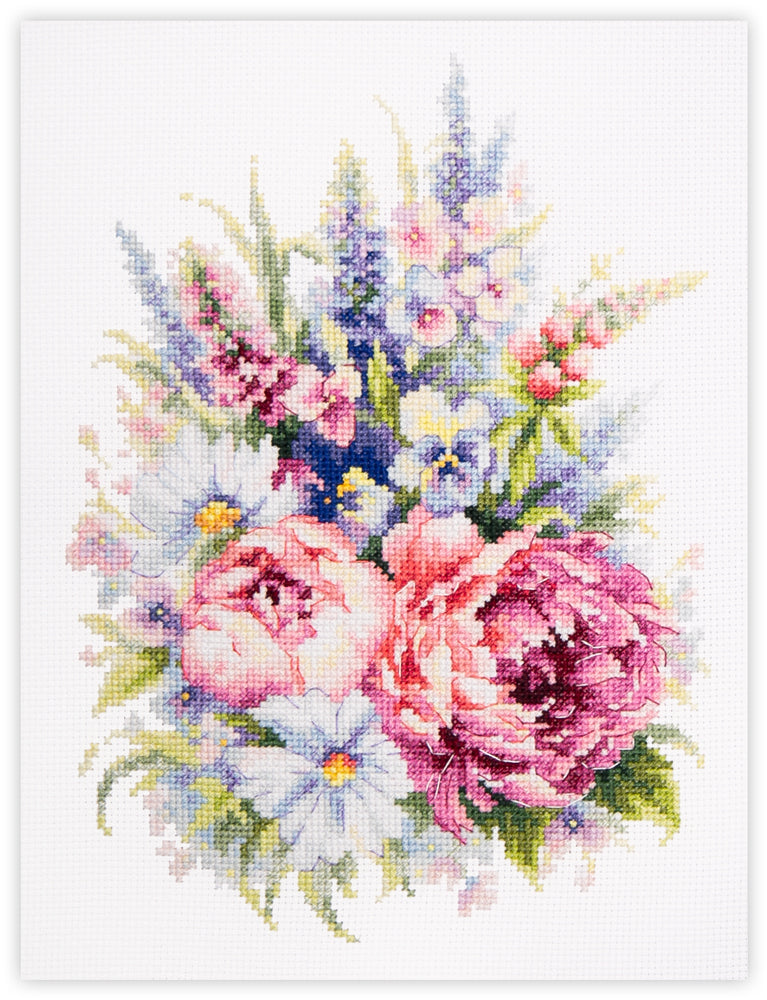 Cross Stitch Kit Bouquet with Peonies - Magic Needle 210-310