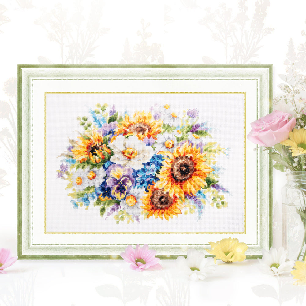 Cross Stitch Kit Bouquet with Sunflowers - Magic Needle 210-312