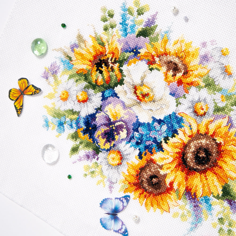 Cross Stitch Kit Bouquet with Sunflowers - Magic Needle 210-312