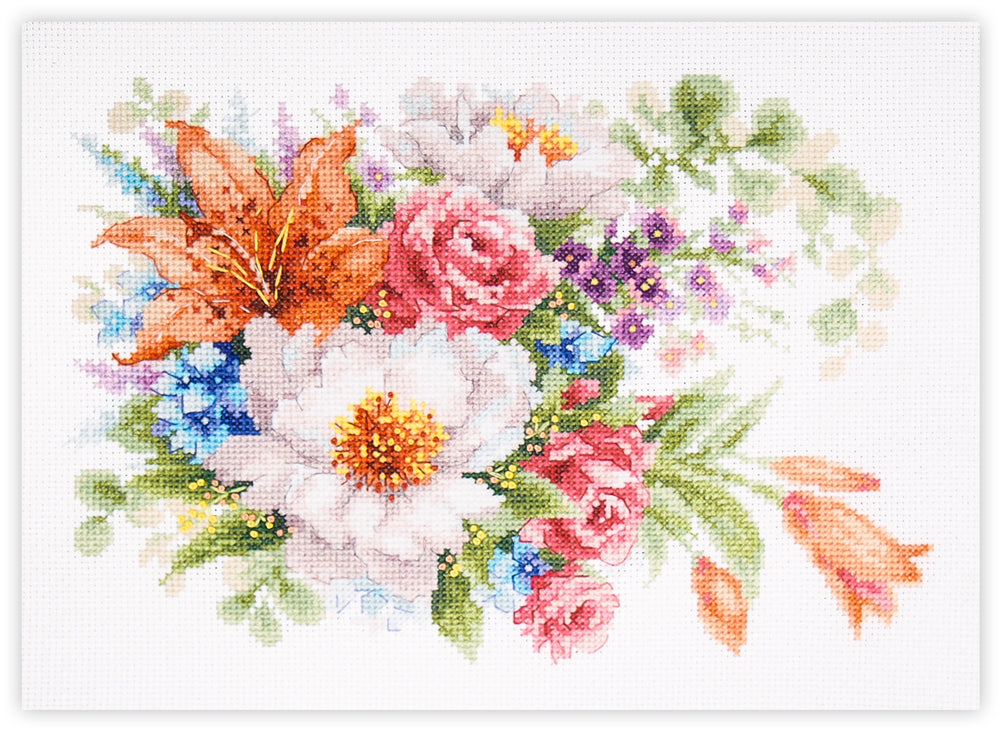 Soft Flowers Cross Stitch Kit - Magic Needle 210-313