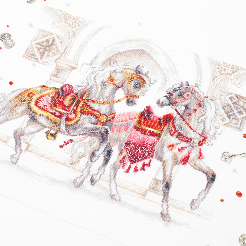 220-424 Royal Horses. Magic Needle Cross Stitch Kit