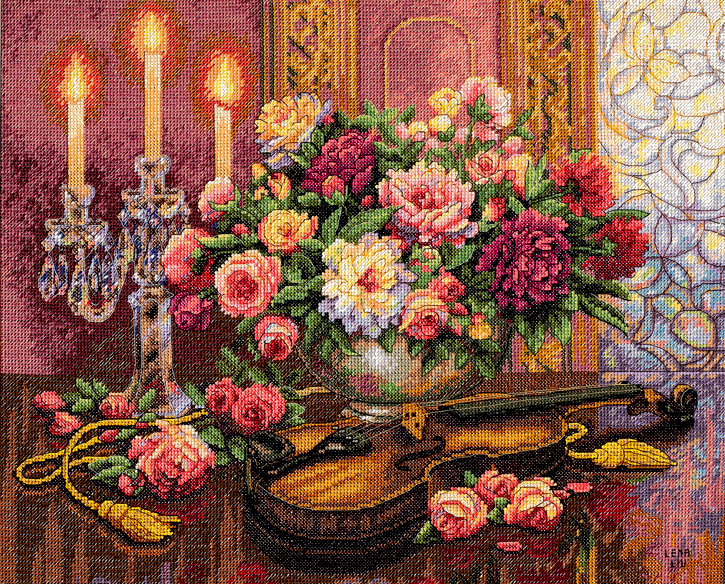 Romantic Floral - 35185 Dimensions - Cross Stitch Kit