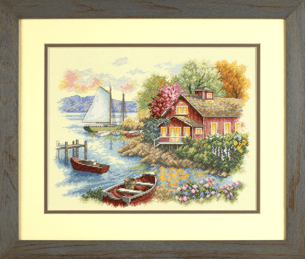 Tranquil Lake House - 35230 Dimensions - Cross Stitch Kit