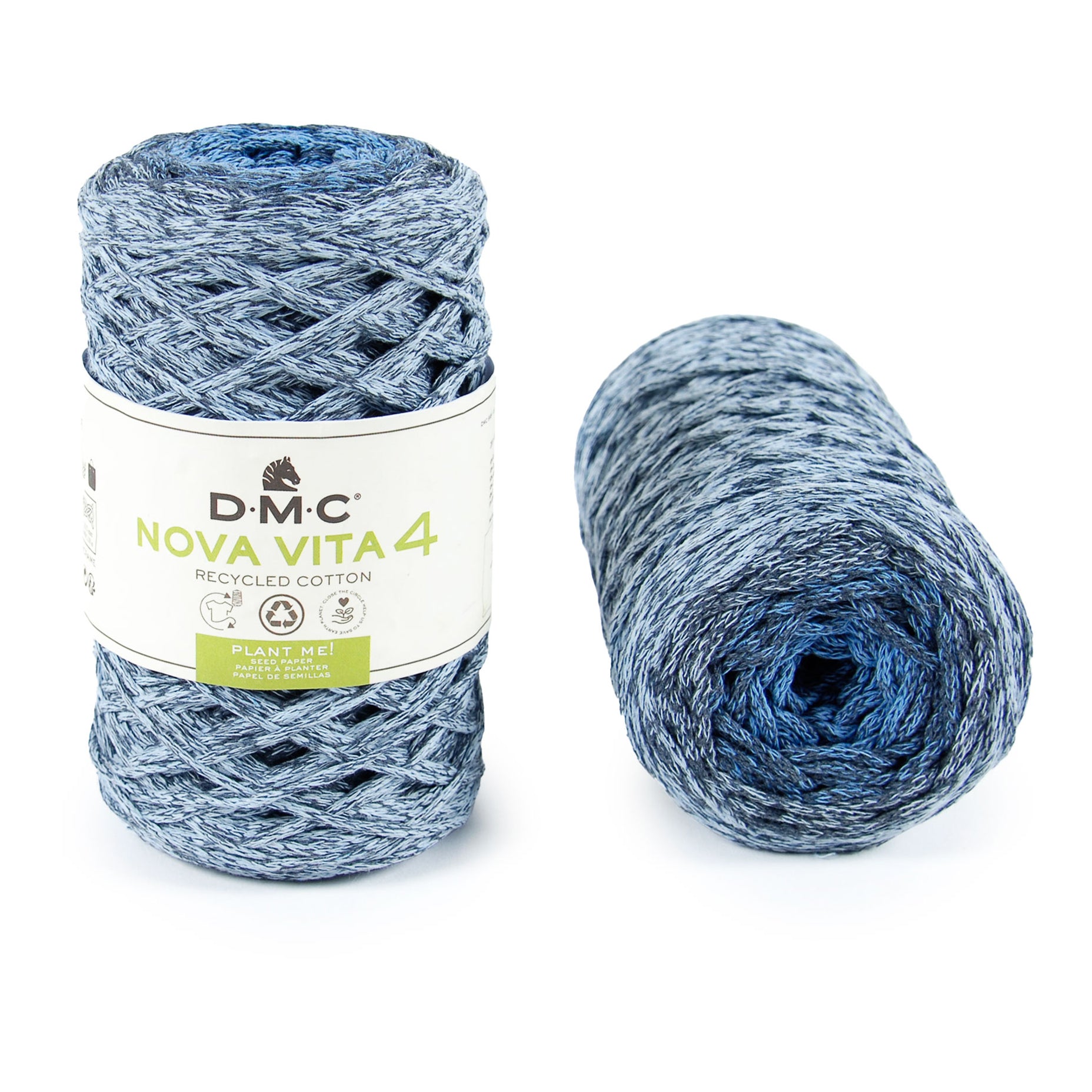 DMC Nova Vita 4 Multicolor - Recycled Cotton Yarn for Knitting and Macramé