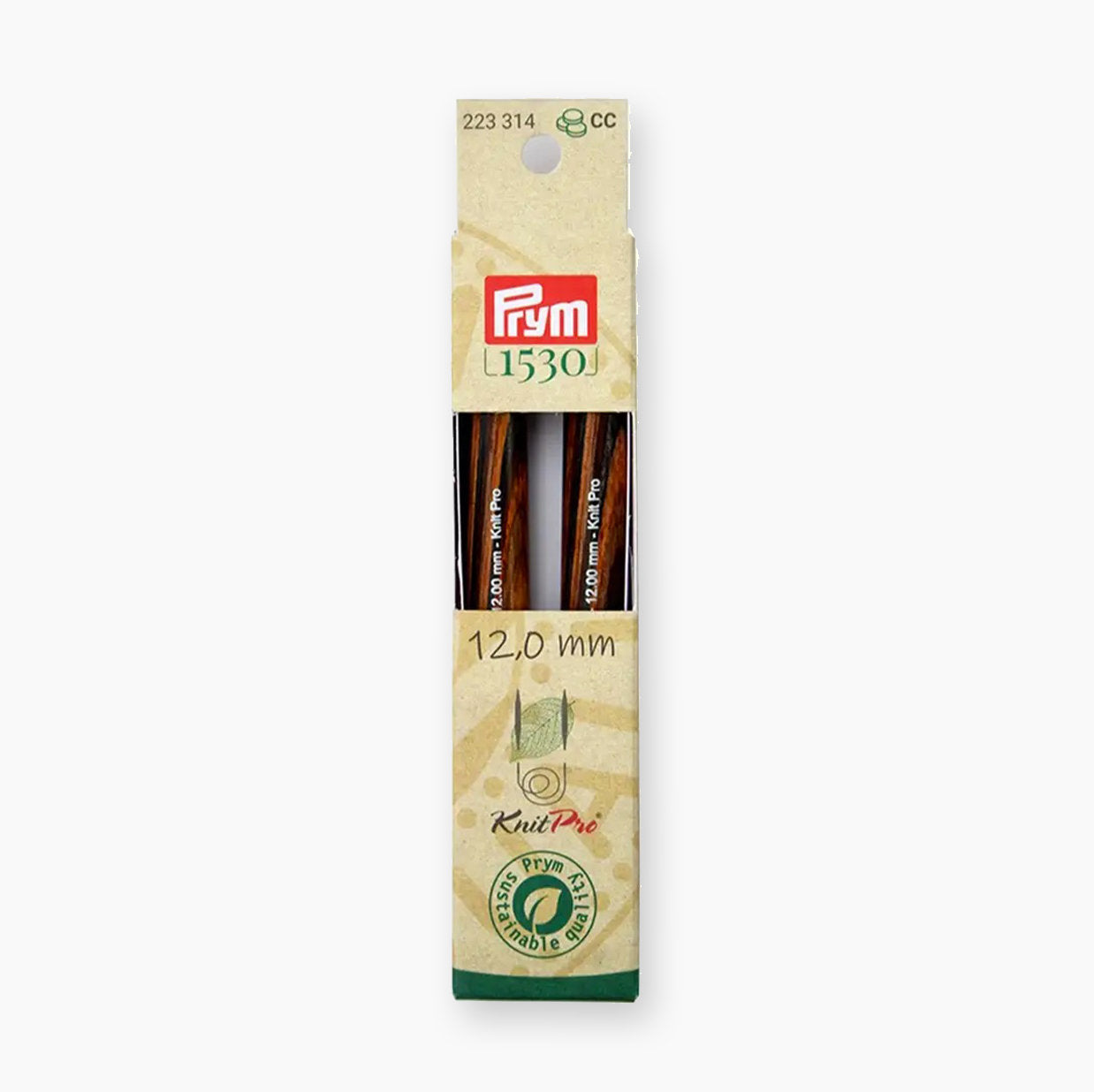 Prym Natural Short Tricot Needles Knitting mit nachhaltiger Verpackung