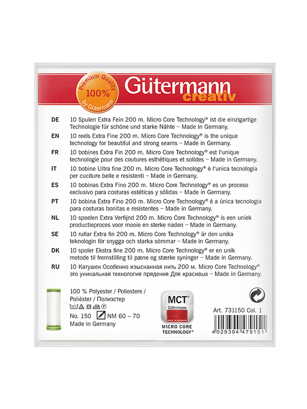 Set of Extra Fine Sewing Thread Gütermann 734618