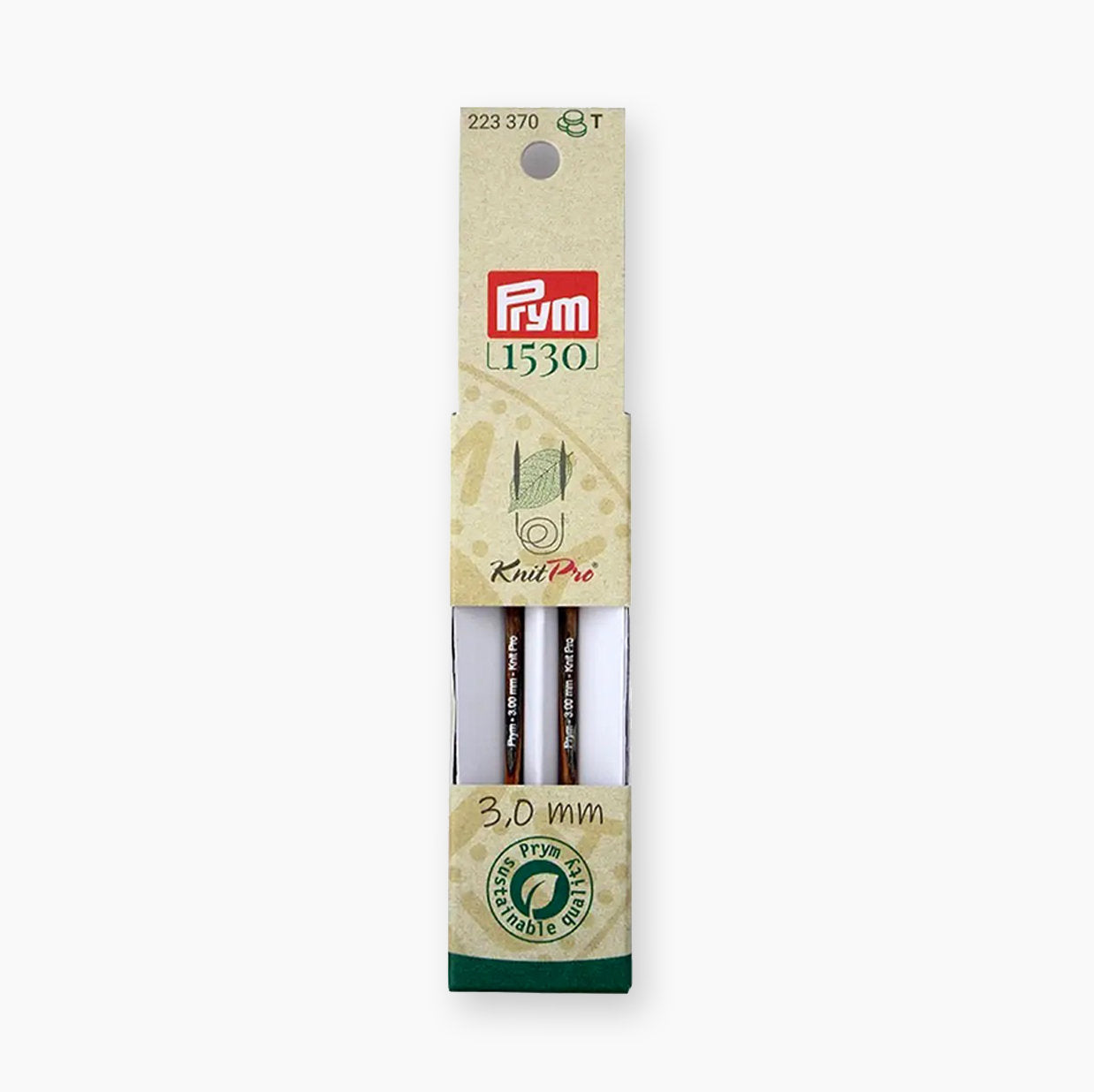 Prym Natural Short Tricot Needles Knitting mit nachhaltiger Verpackung