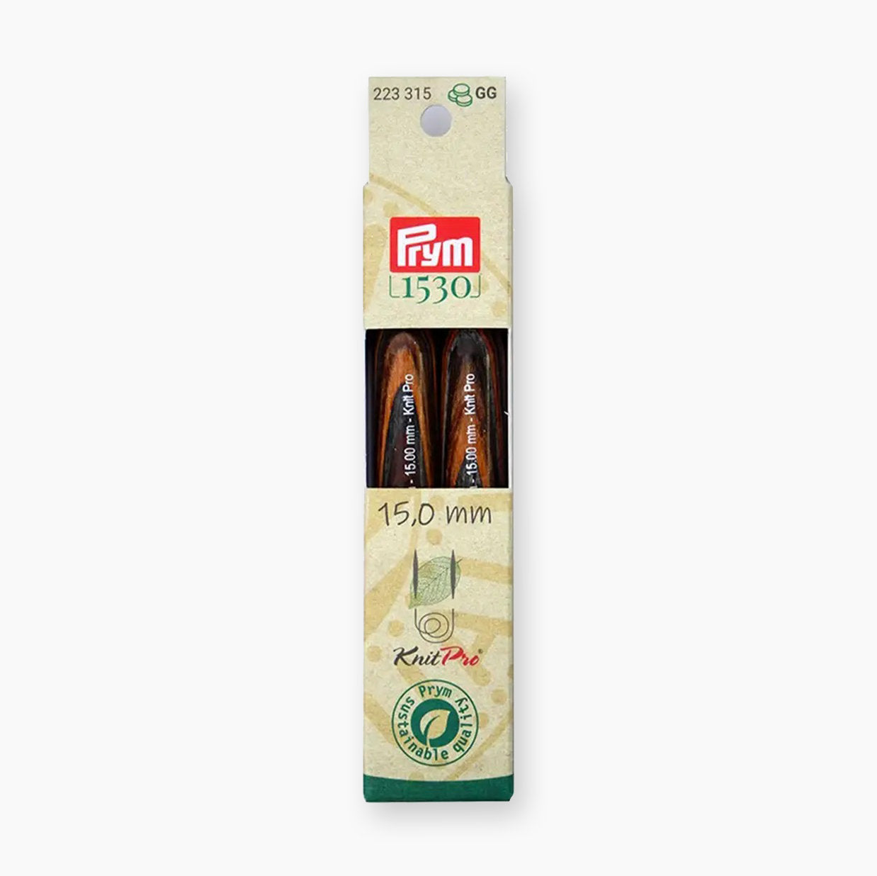 Prym Natural Short Tricot Needles Knitting mit nachhaltiger Verpackung