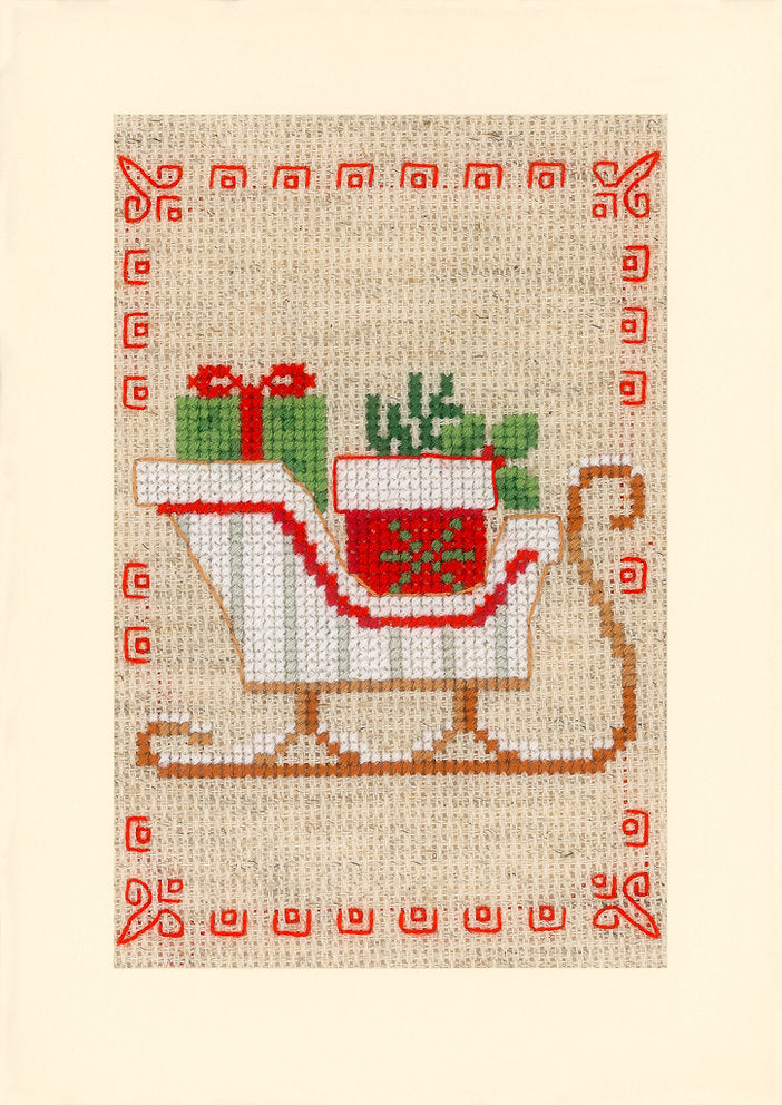 Vervaco Christmas Cross Stitch Kit - High-Quality Greeting Cards and Materials