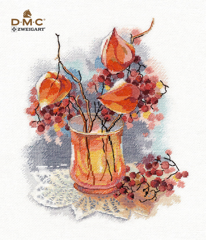 Cross stitch kit. Still life with physalis - 1423 OVEN