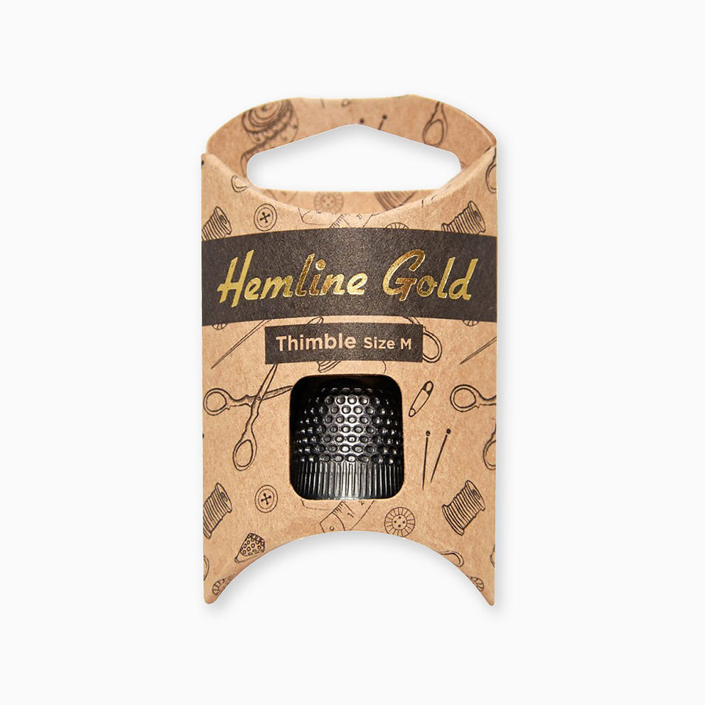 Thimble (M) Black Nickel Plated Premium Hemline Gold 300.M.HG