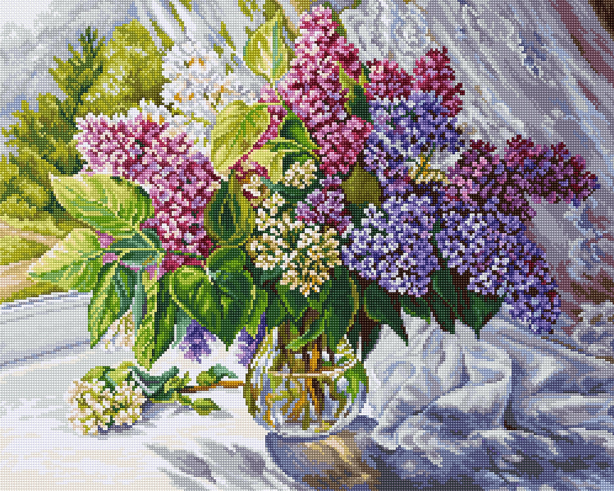 Complete Cross Stitch Kit - Bouquet of Lilacs B7015 by Luca-S