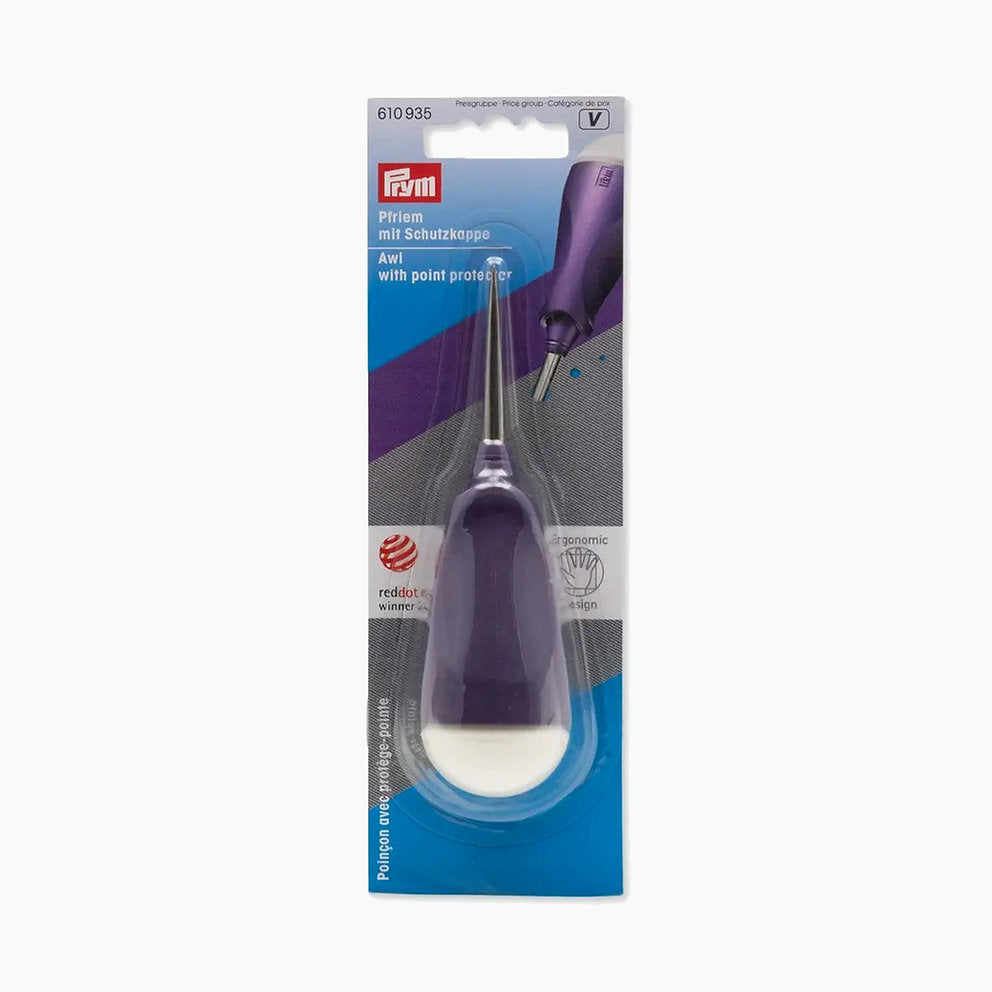 Ergonomic Tailor's Awl for Punching Fabric, Paper and Leather - Prym 610935