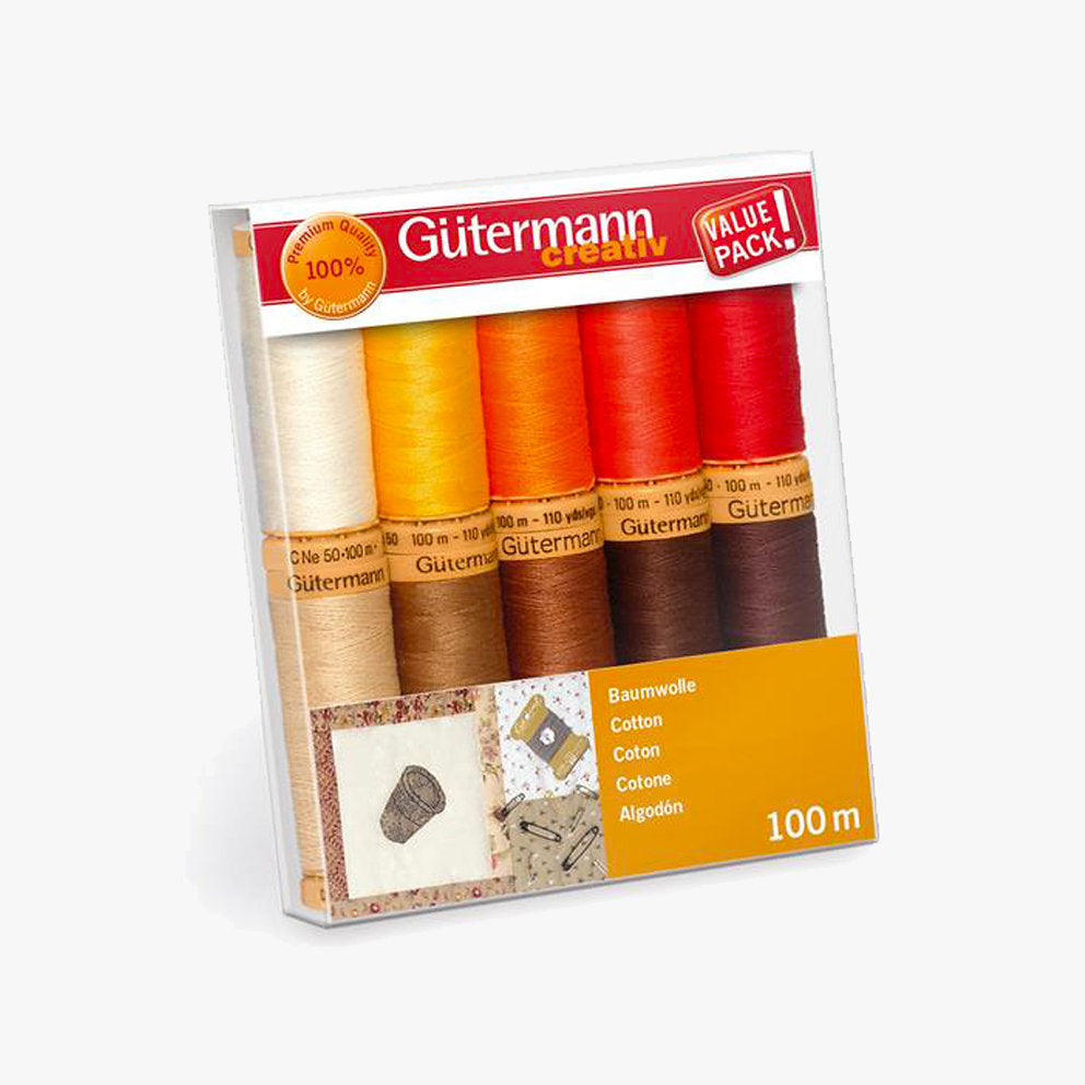 Gütermann 100 m C NE50 Baumwollgarn-Set für Patchwork