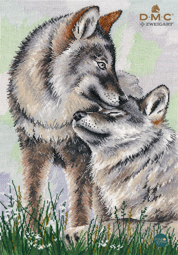 Cross stitch kit. Together and forever. Wolves - 1331 OVEN