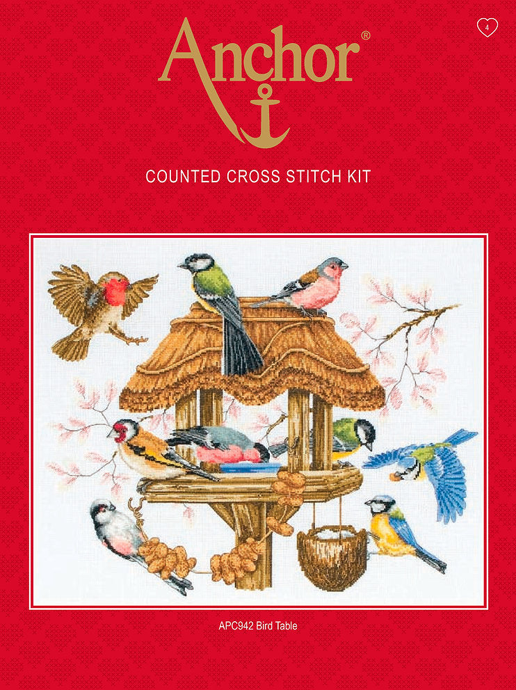 Cross stitch kit. APC942 Bird Table - Anchor