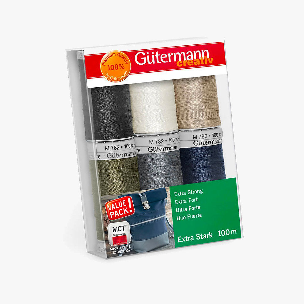 Extra Strong Sewing Thread Set 100m C NE50 Gütermann 734528 - Ideal for Denim Fabric and Tough Repairs