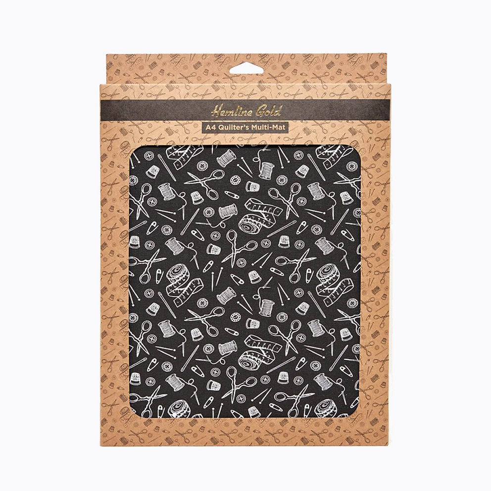 30x24 cm Schneidematte mit Mehrzweckhülle Hemline Gold 4089.584.HG