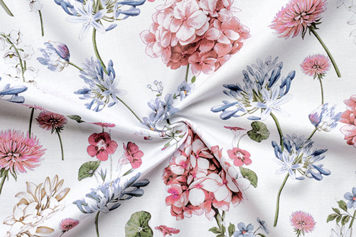 Gütermann Most Beautiful Cotton Fabric with Elegant Floral Motifs 647013/800