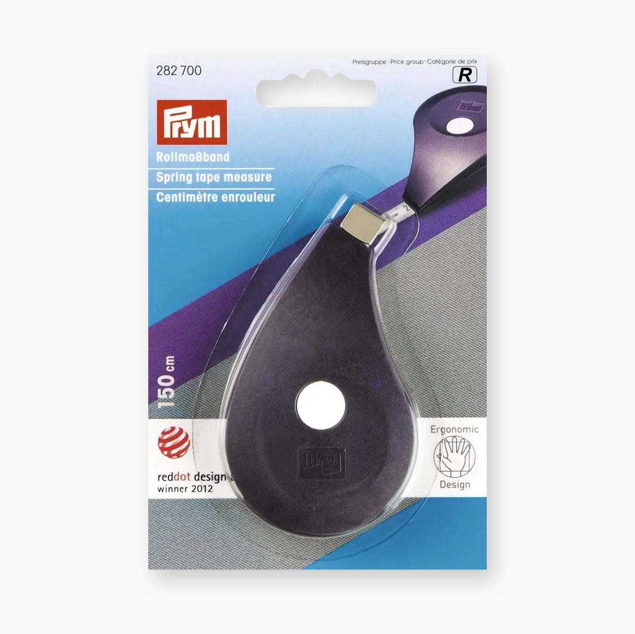 Prym ergonomic automatic tape measure 150 cm purple 282701